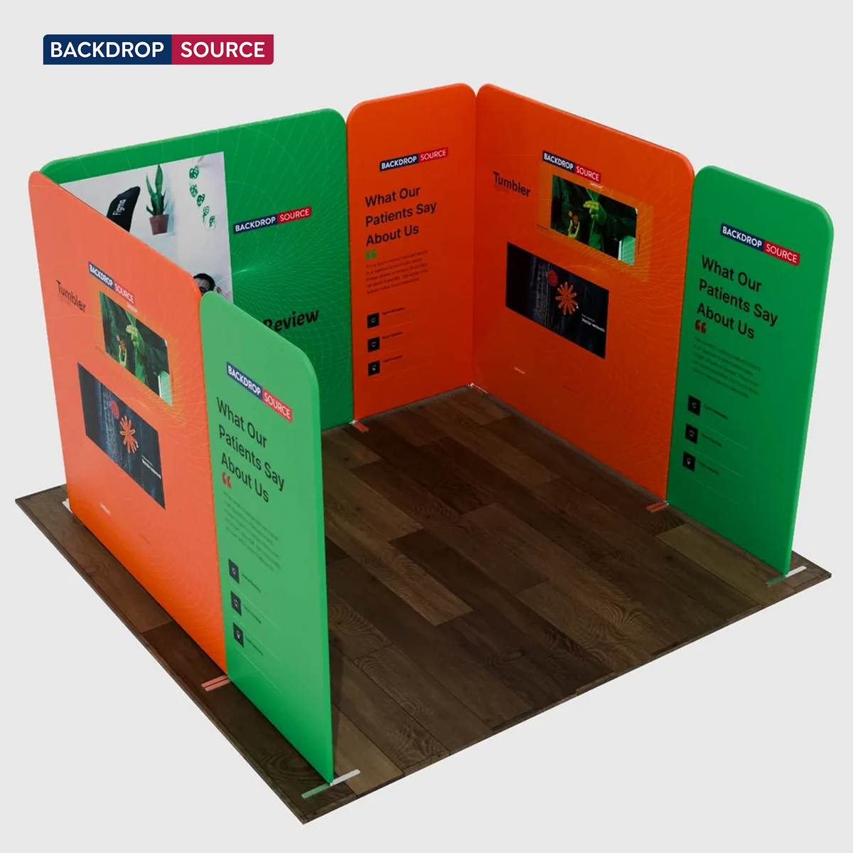 Mur de stand en tissu magnétique 3x3m avec 6 panneaux droits