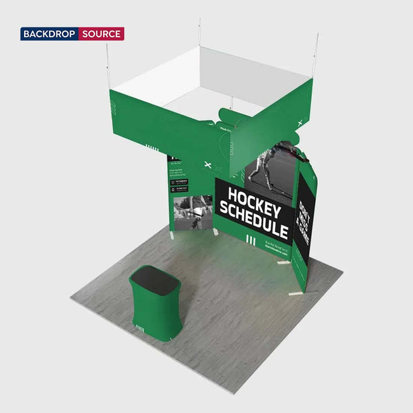 Kit de stand magnétique 3x3m avec bannière suspendue et comptoir
