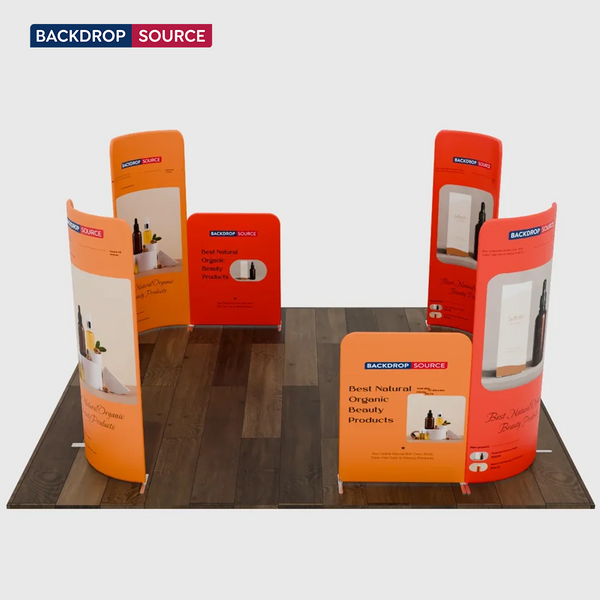 Mur de stand en tissu magnétique 4x3m avec 8 panneaux