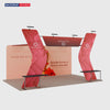 6x3m Booth Kit with 6m Backwall, V-Shape Shelving & Sign