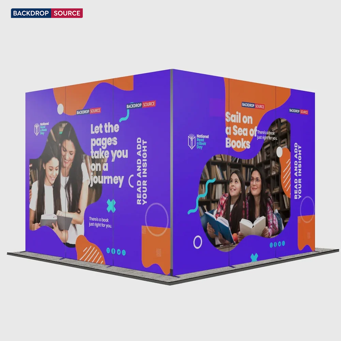 3m Folding SEG L-Shape Booth Kit with 3 Sidewall Panels