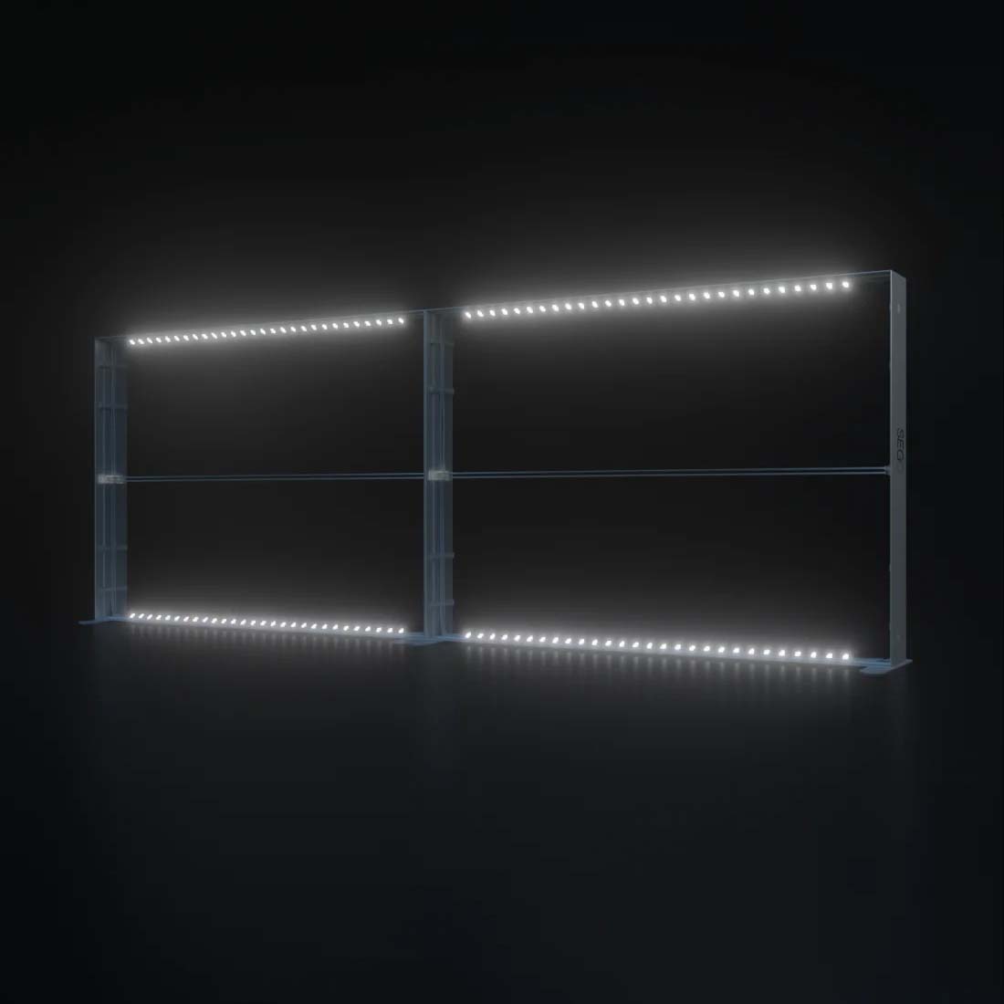 6x3m Backlit SEGO Lightbox Wall with 2 Frames