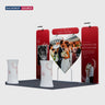 Kit de stand 3x3m avec fond en forme de cœur et 2 comptoirs ovales