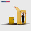 3x3m Booth Kit with Curved & Straight Walls, Counter & TV Mount