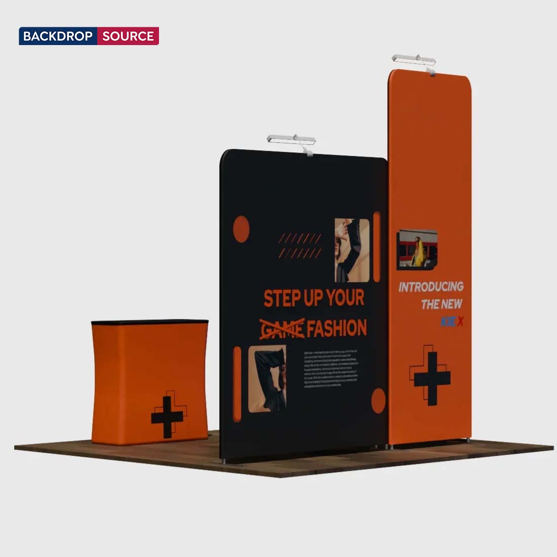 3x3m Booth Kit with Tall & Wide Straight Walls, Counter & TV