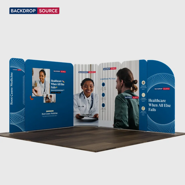 Mur de stand magnétique en tissu 3x3m avec panneaux modulaires