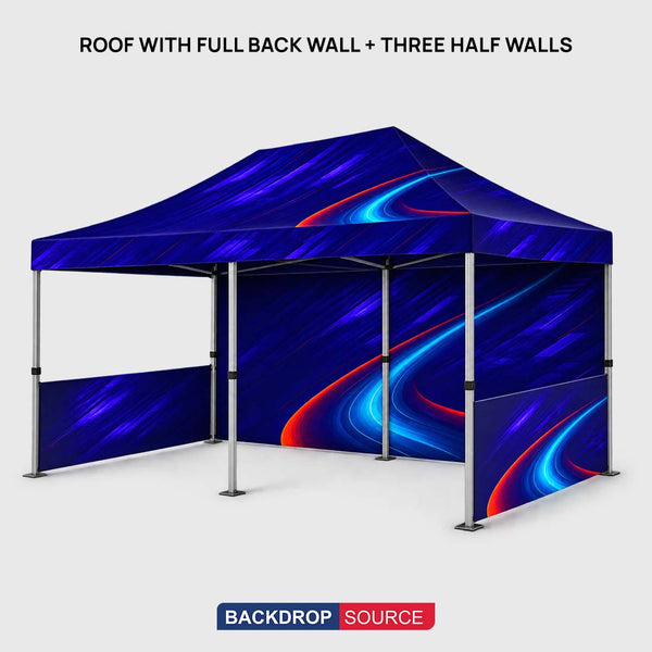 Tente à baldaquin en toile robuste – (6 m L x 3 m H)