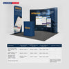 3x3m Curved Wall Booth Kit with Banner Stand & Counter
