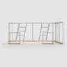 Kit de stand 3D trapézoïdal 3x6m avec étagères et 2 comptoirs
