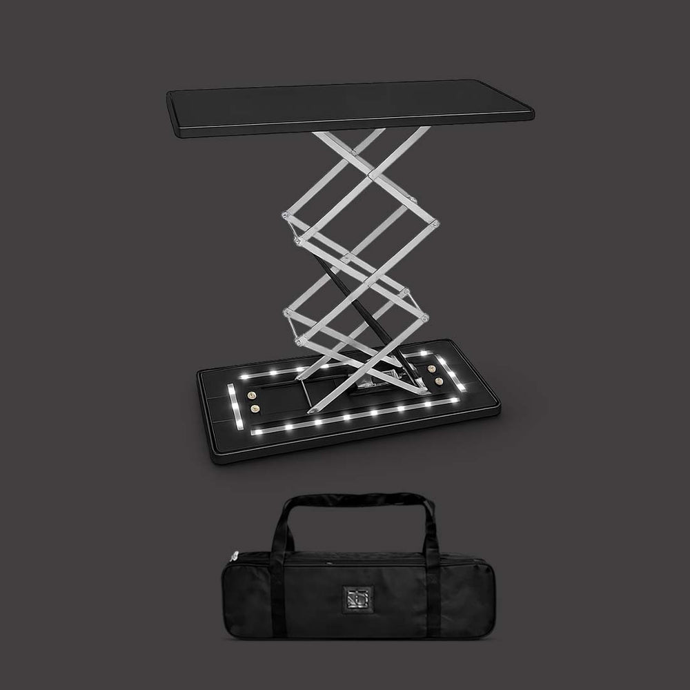 Comptoir pliable rectangulaire en tissu rétroéclairé