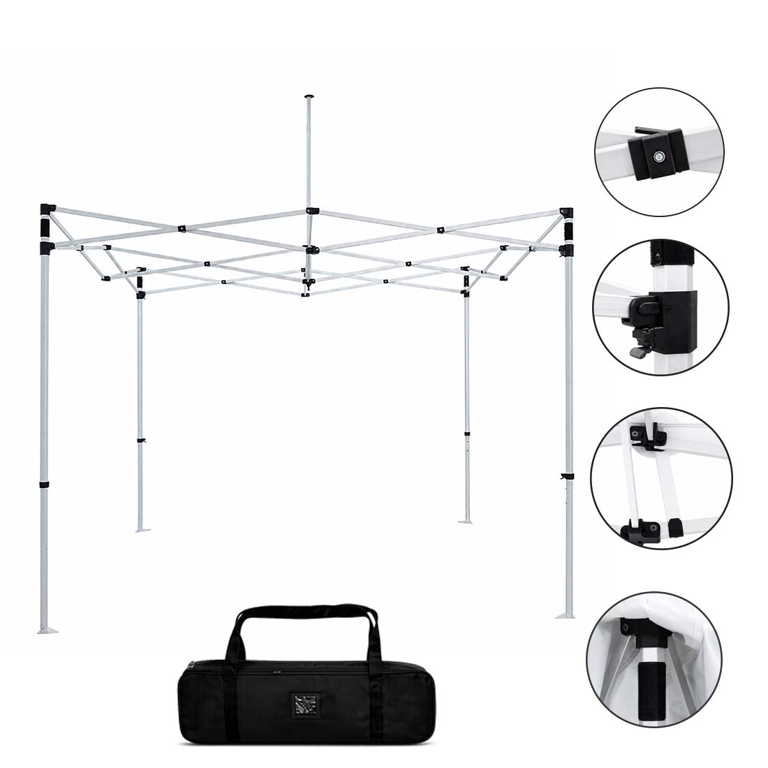 Tente pliante de stand alimentaire en tissu 3 m x 3 m