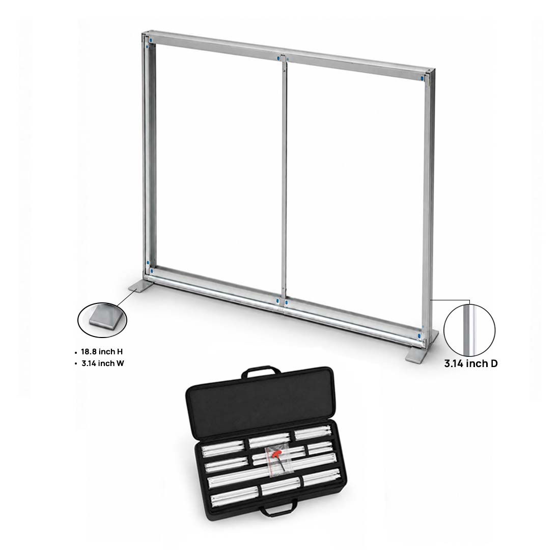Mur d'images en tissu SEG non rétroéclairé - 2,5 m L x 2,5 m H
