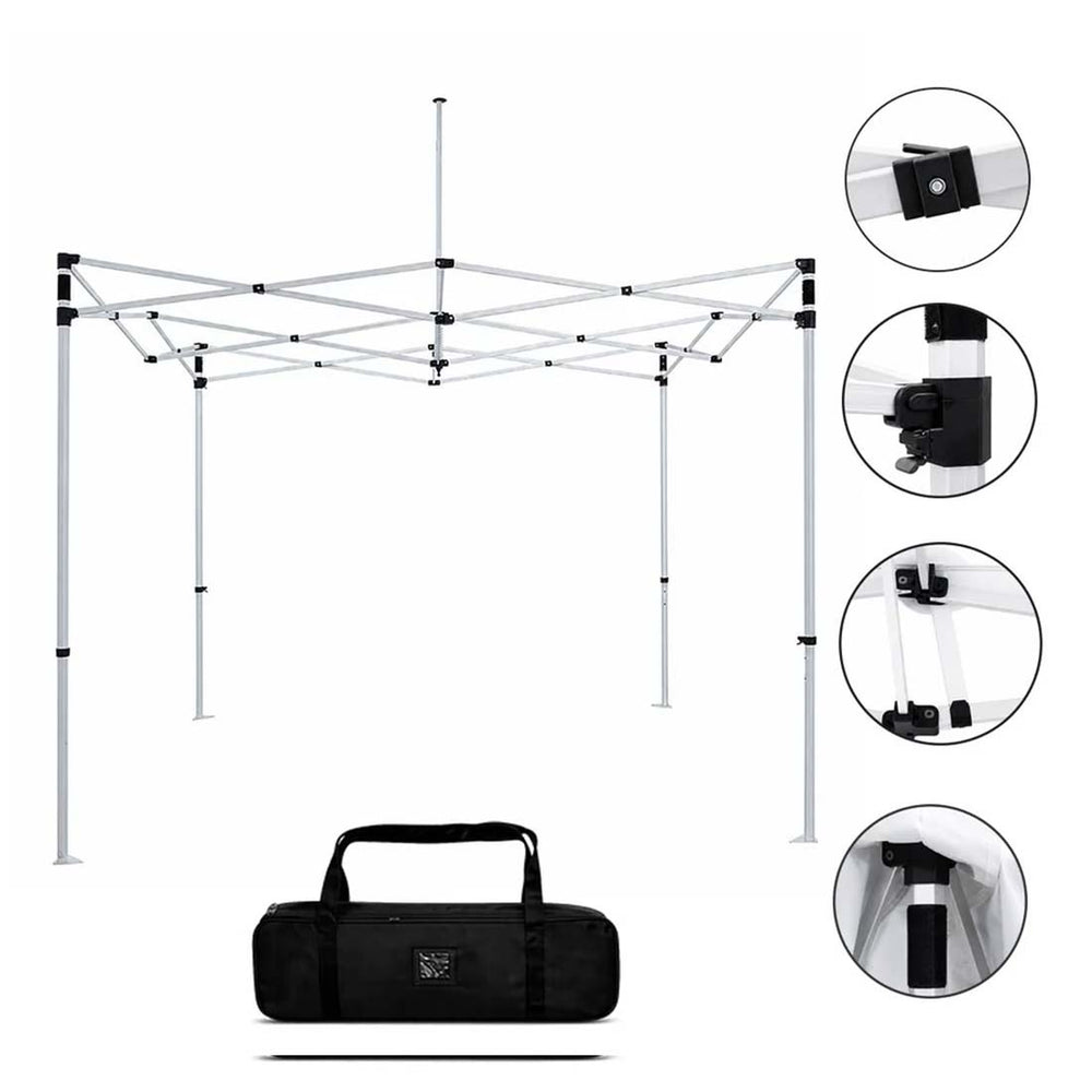 Kit d'auvent en tissu 3 m x 3 m avec étagères en cascade et supports TV