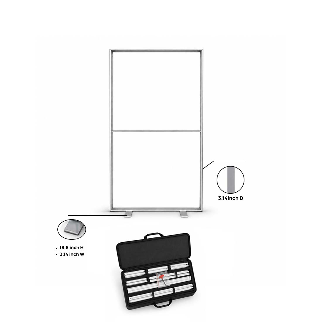Mur d'images en tissu SEG non rétroéclairé - 1 m L x 2 m H