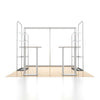 3x3m 3D Media Wall Booth Kit with Acrylic Shelves & 4 Counters