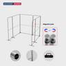 Mur de stand en tissu magnétique 3x3m avec 6 panneaux droits