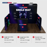 Kit de stand ultime 3m x 3m avec mur de fond, parois latérales, comptoir et éclairage