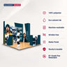 Kit de stand d'angle 3D Media Wall 3x3m avec 3 comptoirs