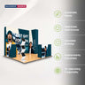 Kit de stand d'angle 3D Media Wall 3x3m avec 3 comptoirs