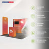 Kit de stand 3x3m avec paroi incurvée, tour porte-écran TV et bannière