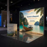Mur rétroéclairé SEG 3x3m avec comptoir LED