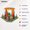 6x6m Island Booth with Round Overhead Ring & Shelf Towers
