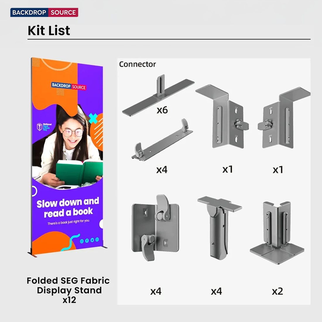 3m Folding SEG Booth Kit with Sidewalls & Header Band