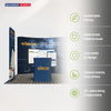3x3m Curved Wall Booth Kit with Banner Stand & Counter
