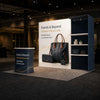 3x3m Fabric Wall Booth Kit with Shelving & LED Counter
