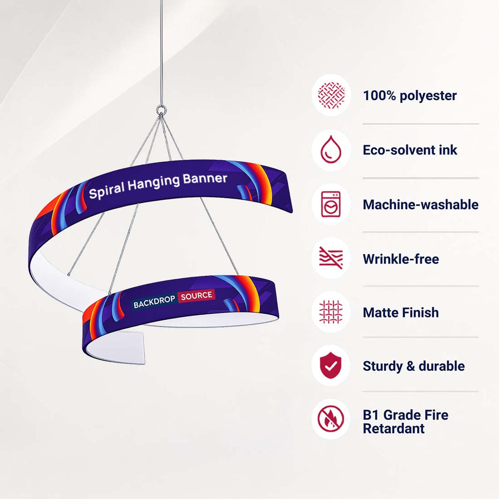 Bannière suspendue en spirale