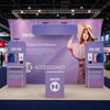 6x3m Booth Kit with Curved Towers, Shelving & Hanging Sign