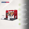 Kit de stand 3x3m avec fond en forme de cœur et 2 comptoirs ovales