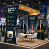 Kit de stand 6x3m avec paroi de fond de 6m, stands en chevauchement et arche