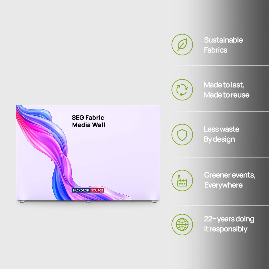 Non-Backlit SEG Fabric Media Wall - 4m W x 2.5m H