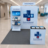 3x3m Booth Kit with Straight Wall, Waterfall TV Shelf & Counter