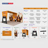 Kit de stand 6x3m avec paroi de fond de 6m, stands en chevauchement et arche