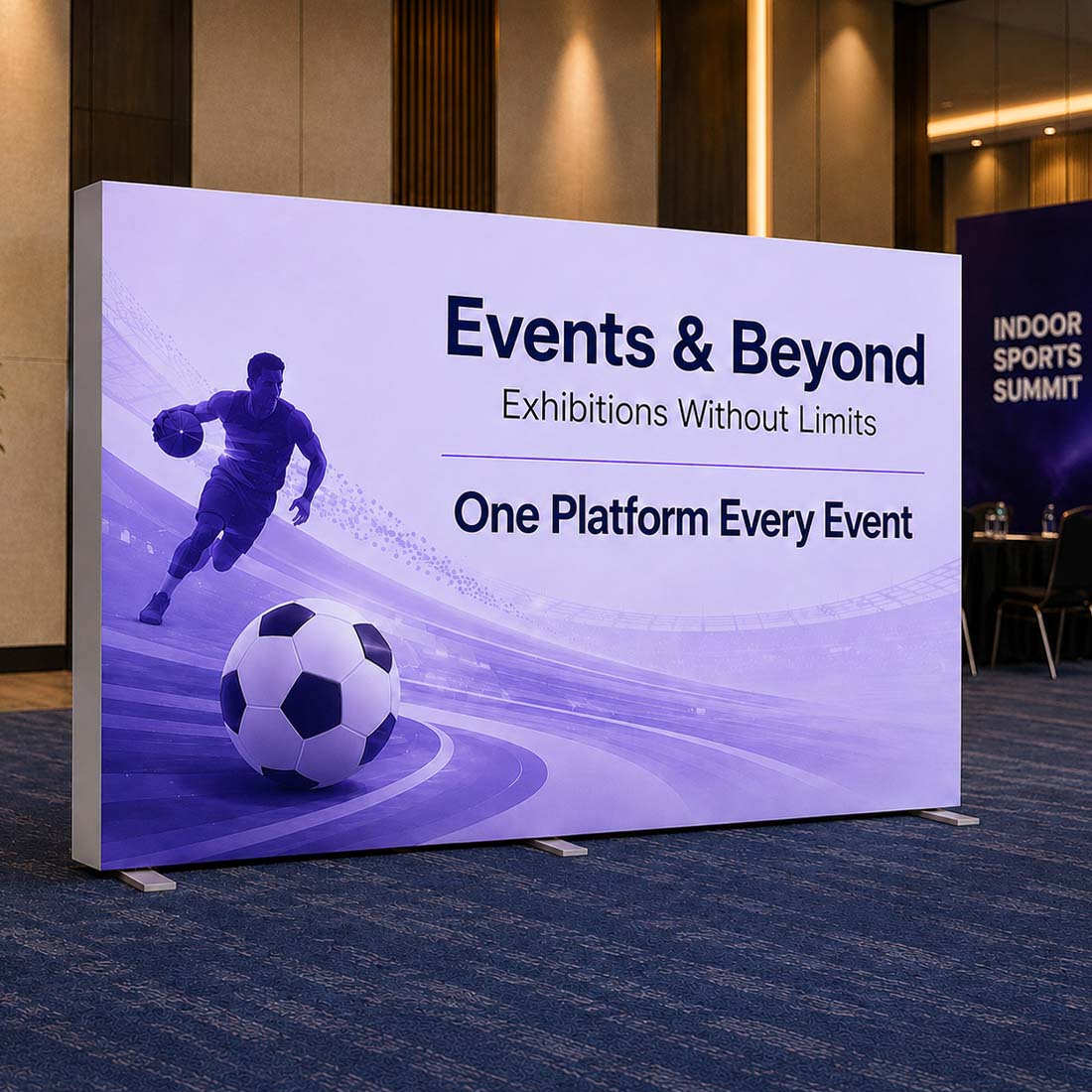 Non-Backlit SEG Fabric Media Wall - 4m W x 2.5m H