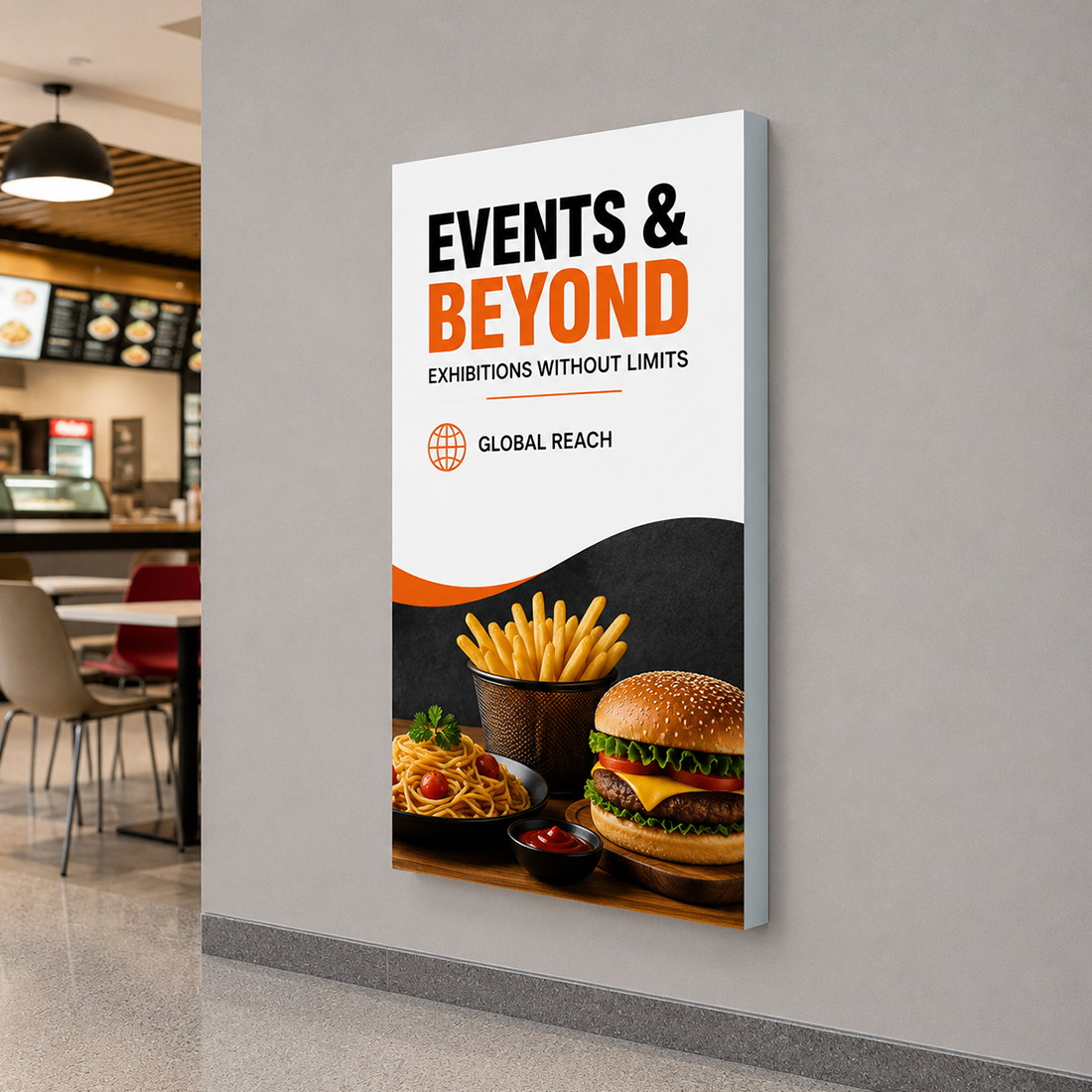 Non-Backlit Wall-Mounted SEG Fabric display - 100mm Depth