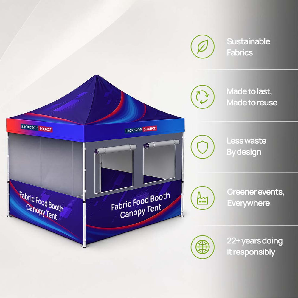 Tente pliante de stand alimentaire en tissu 3 m x 3 m