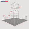 6x6m Island Booth with Hexagon Lounge Enclosure & Hanging Sign