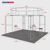6x6m Island Booth with 3D Media Walls & 3 Counters