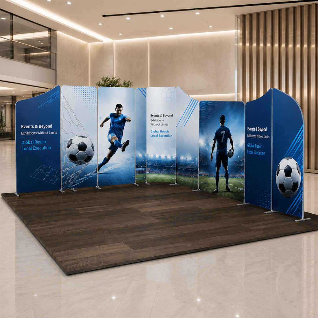 Mur de stand en tissu magnétique 5x5 m avec 10 panneaux