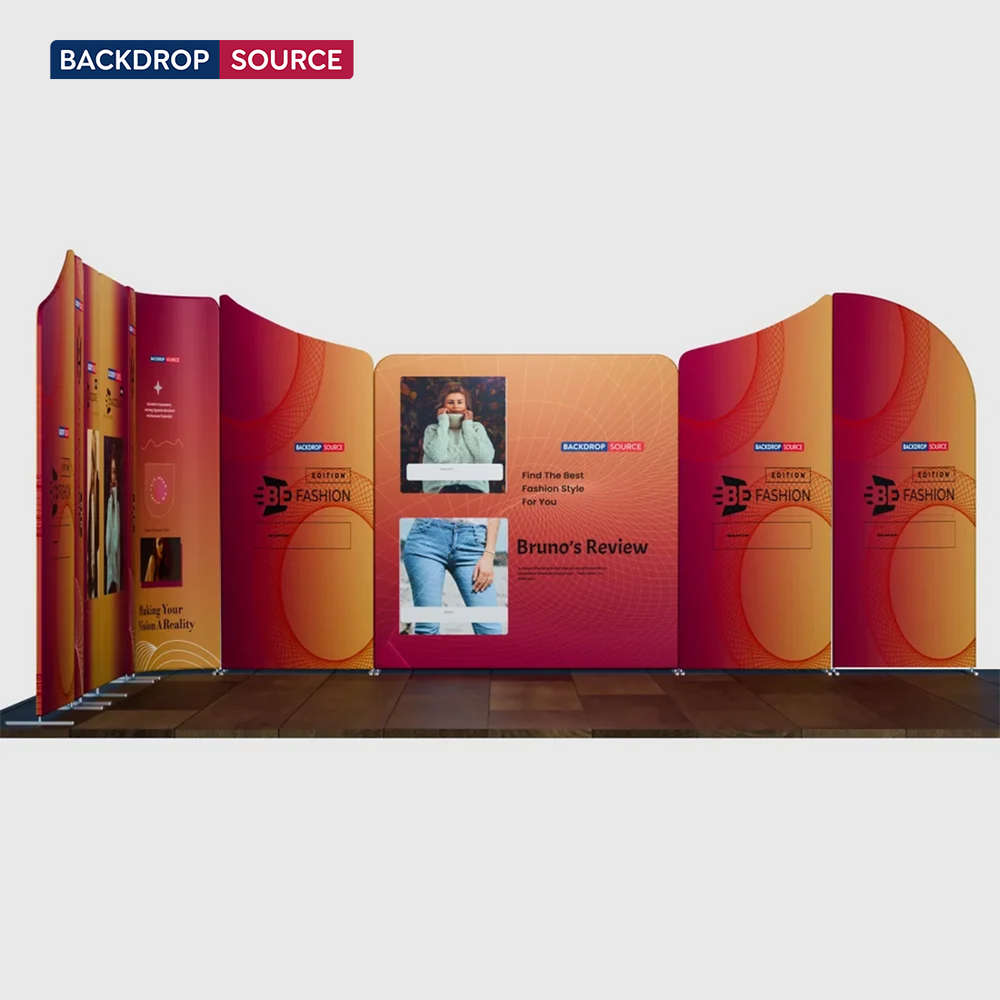Mur de stand en tissu magnétique 5x5 m avec 10 panneaux