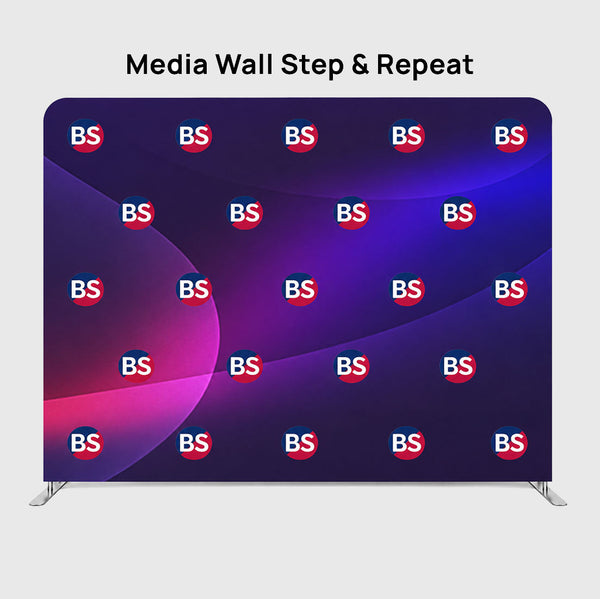 Mur d'exposition en tissu tendu « Step & Repeat »