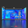 Kit de stand en U avec murs rétroéclairés SEG (3 caissons lumineux) et comptoir
