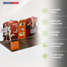 Kit de stand 6x3m avec murs incurvés et inclinés, 2 comptoirs et téléviseurs