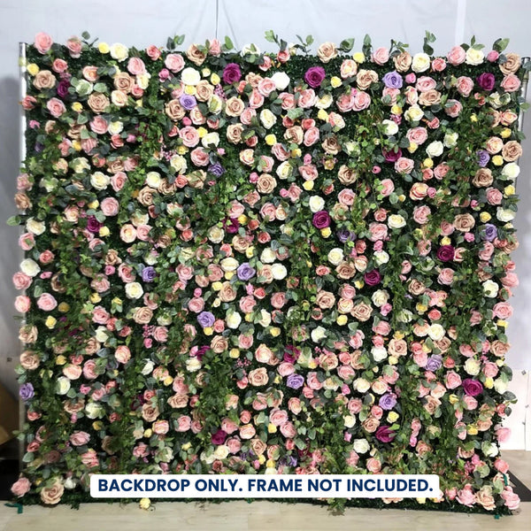 Mur de fond événementiel en fleurs artificielles – Style 62