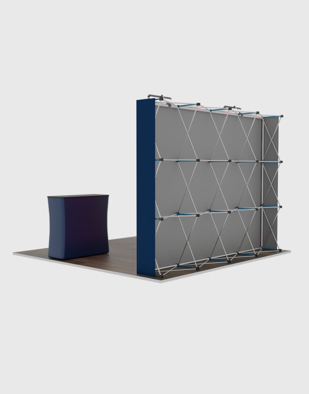 Kit d'exposition pliable droit 3 m x 3 m Pro 3-en-1 avec éclairage Illume