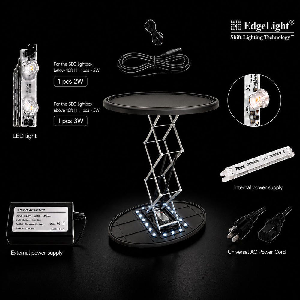 Comptoir pliable ovale en tissu rétroéclairé