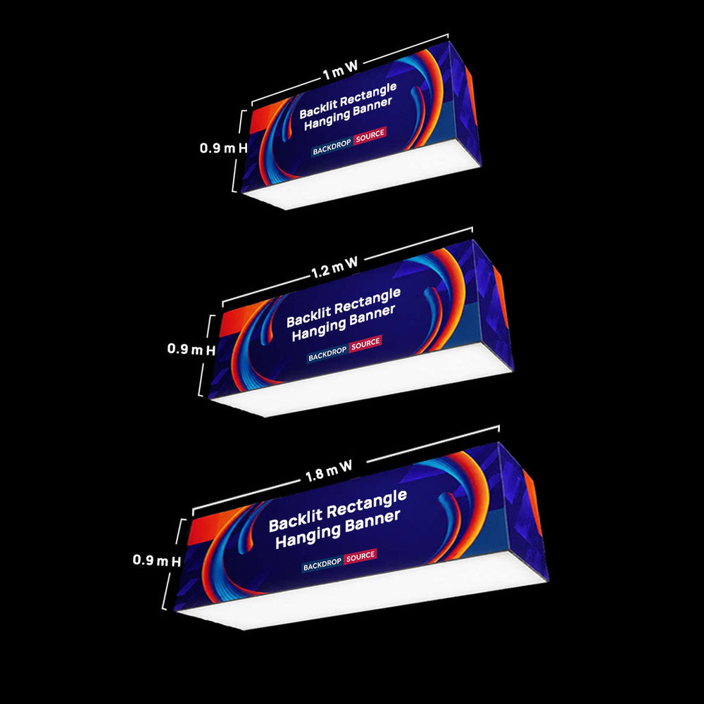 Bannière suspendue rectangulaire rétroéclairée